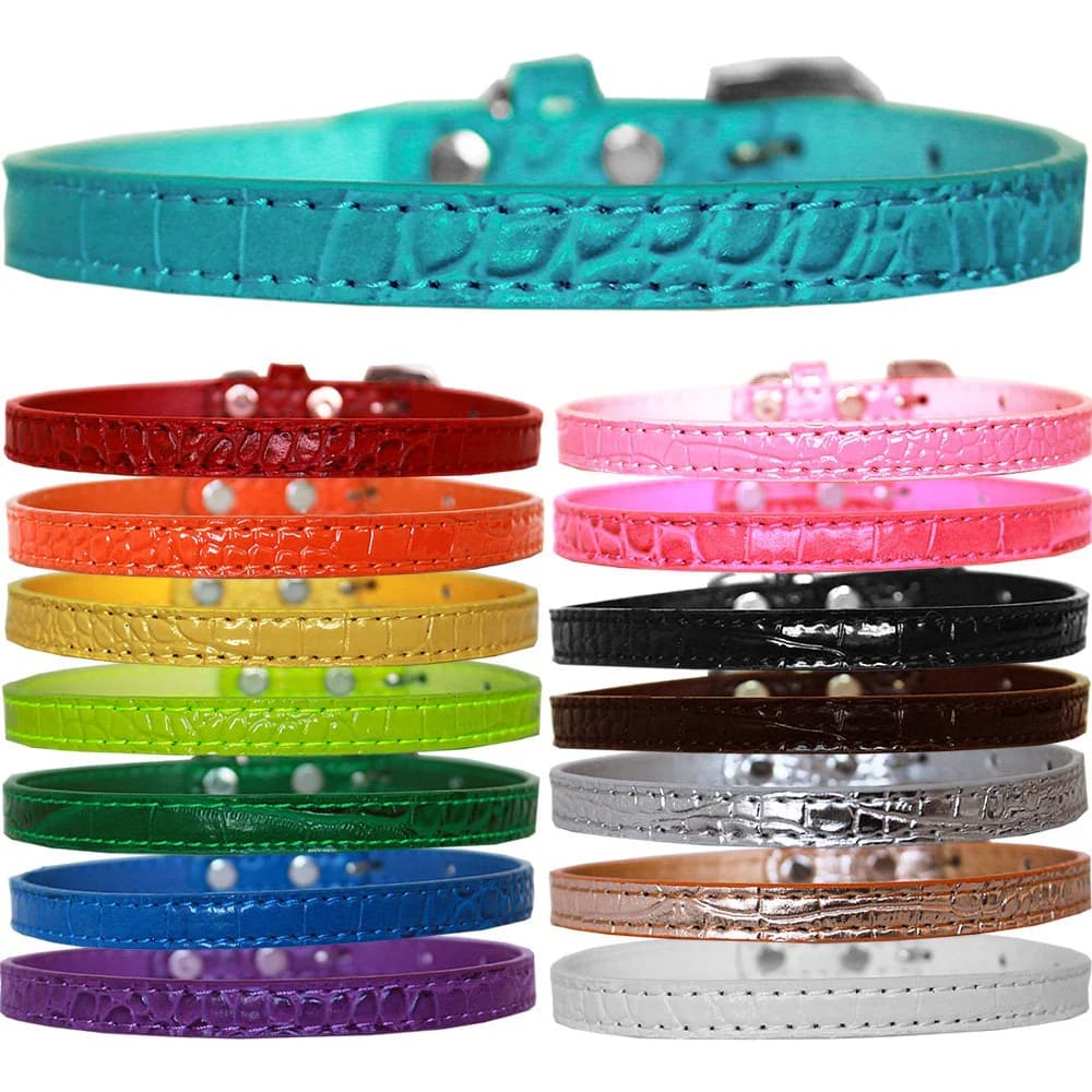 Omaha Plain Croc Dog Collars - Dog Collars - Designer Croc