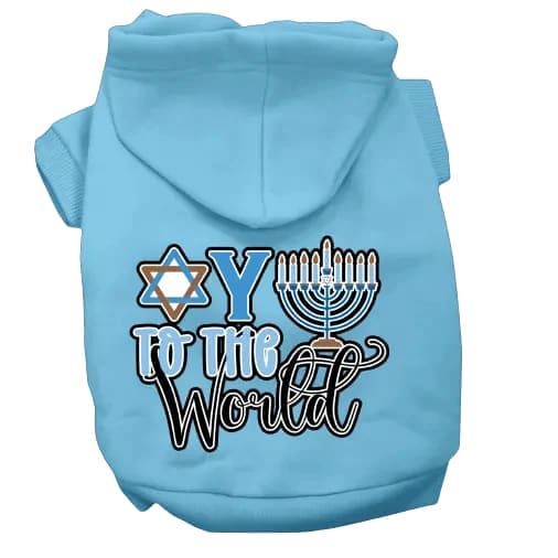 Oy to the World Hanukkah Pet Hoodie - Hanukkah Hoodies