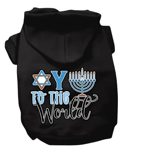 Oy to the World Hanukkah Pet Hoodie - Hanukkah Hoodies