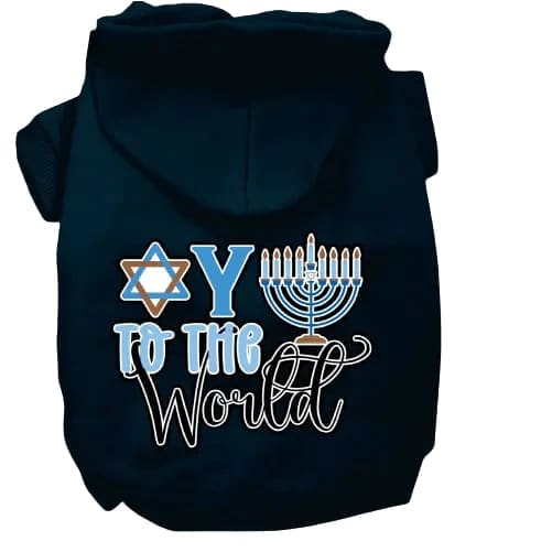 Oy to the World Hanukkah Pet Hoodie - Hanukkah Hoodies