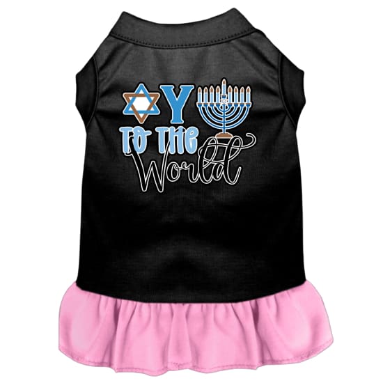 Oy to the World Screen Print Pet Dress - Hanukkah Dress