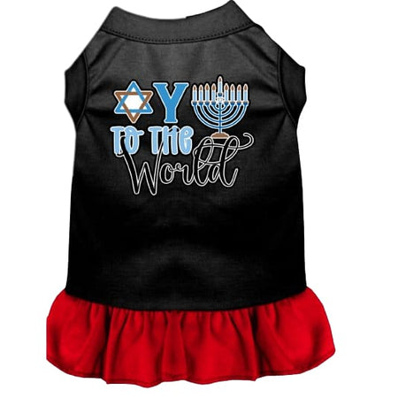 Oy to the World Screen Print Pet Dress - Hanukkah Dress