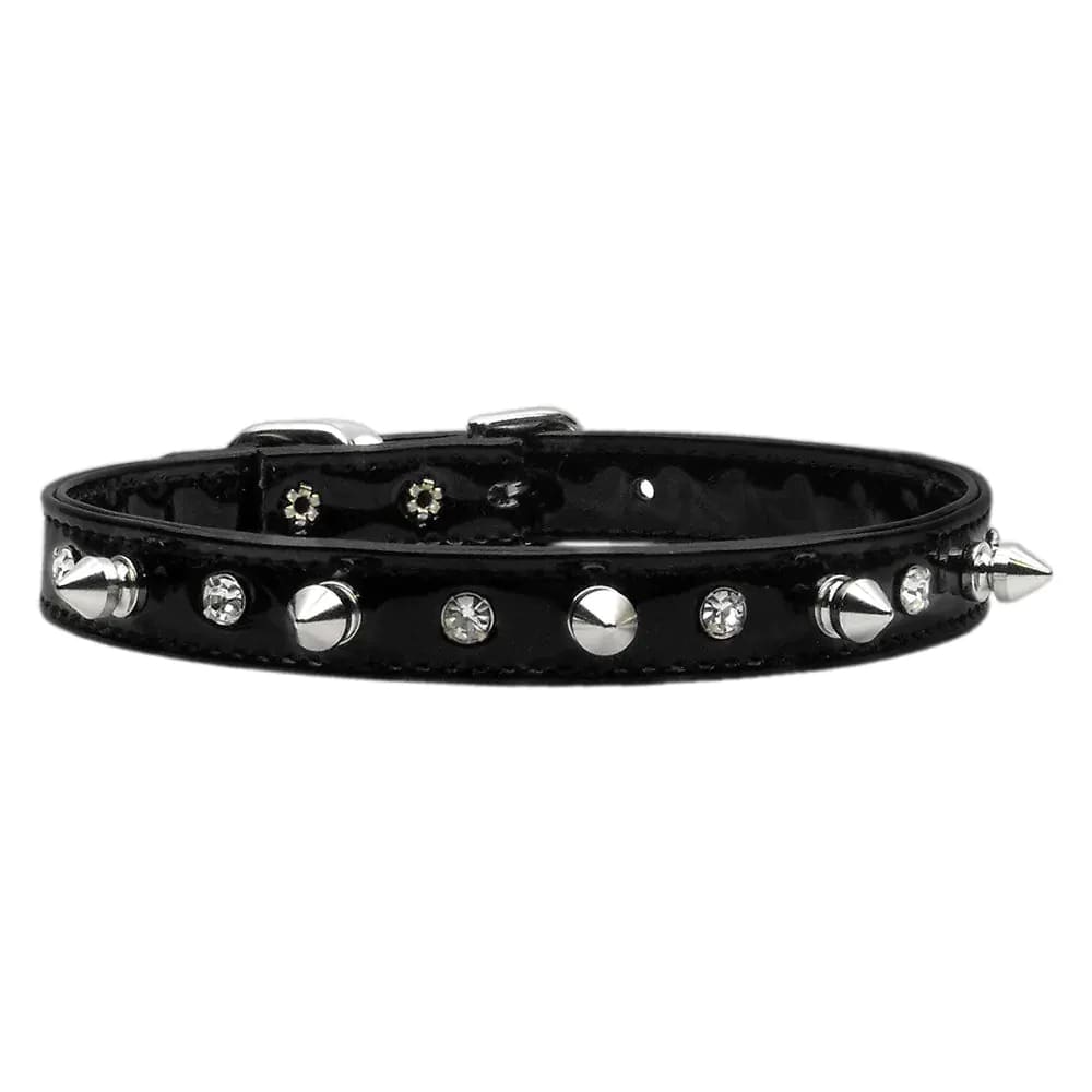 Patent Crystal and Spike Dog Collars - Dog Collars - Patent