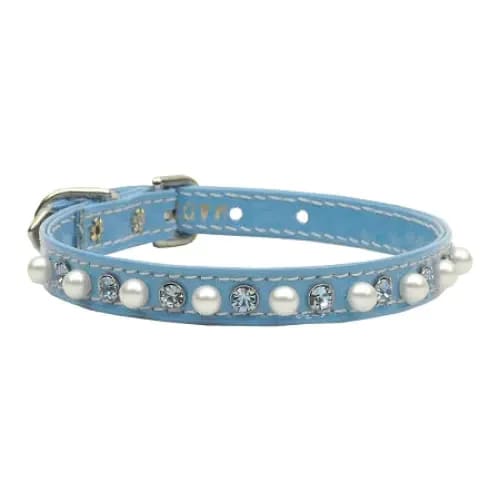 Patent Jewel 3/8’’ Pearl and Crystal Dog Collars - Dog