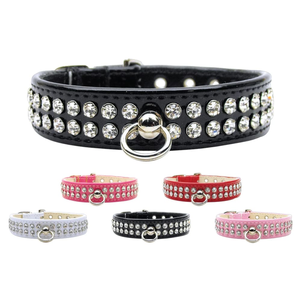 Patent Jewel #72 Dog Collar - Dog Collars - Patent Leather