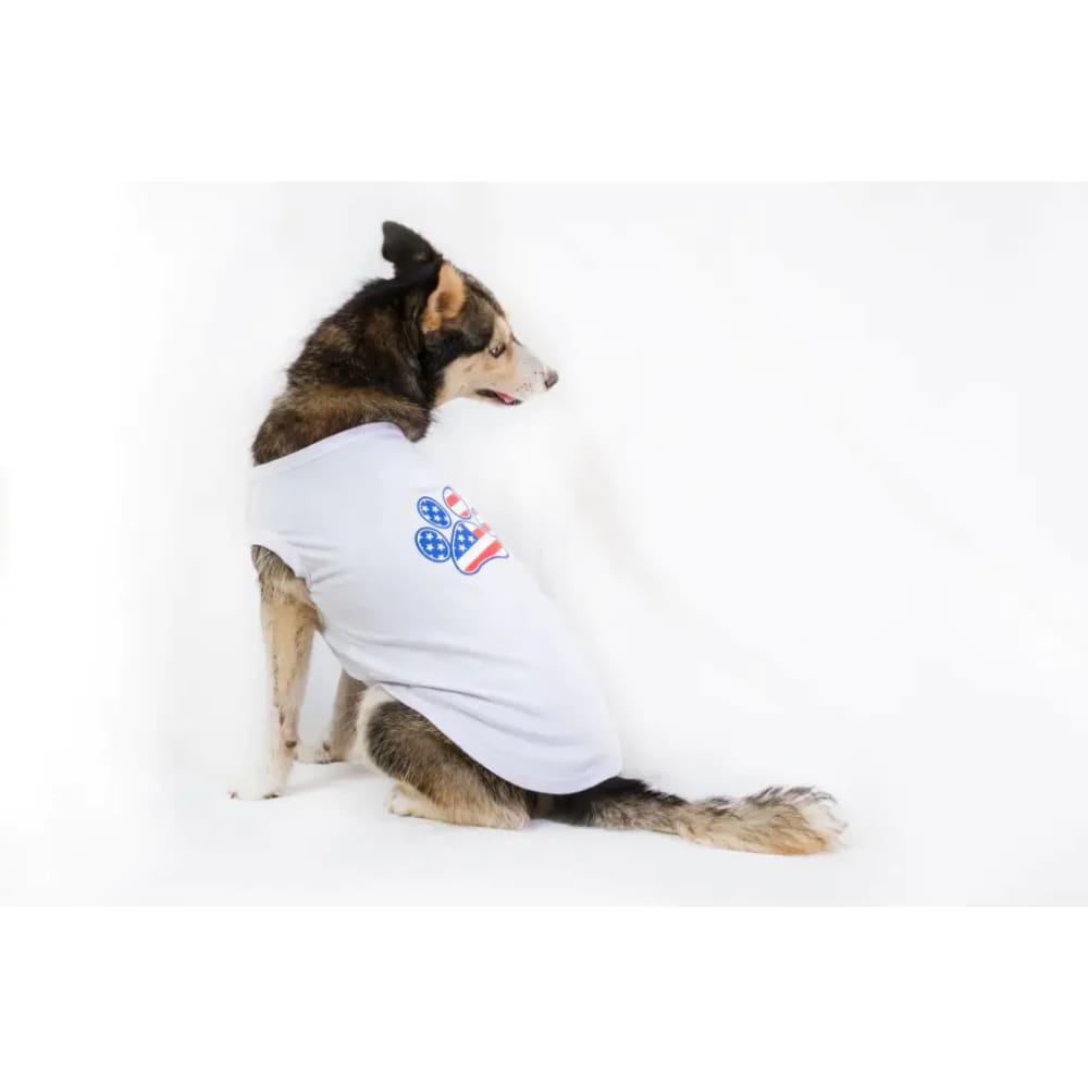 Patriotic Paw Screen Print Dog Shirt - Screen Print Shirts