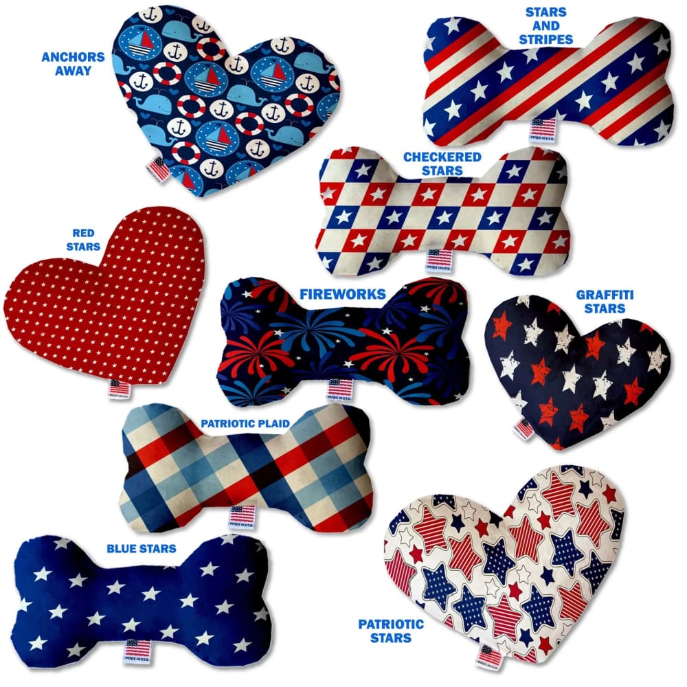 Patriotic Plush Dog Toys - Made in USA Bone Toy