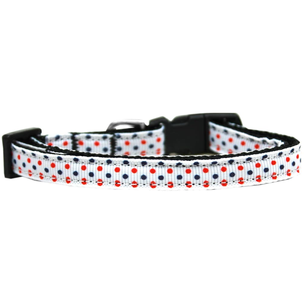 Patriotic Polka Dots Nylon Cat Safety Collar - Cat Collars