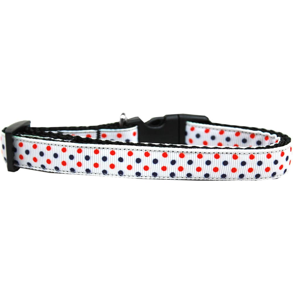 Patriotic Polka Dots Nylon Dog Collars and Leashes - Dog