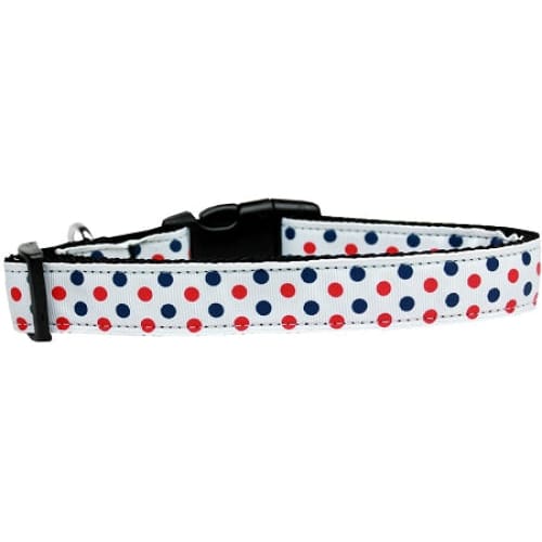 Patriotic Polka Dots Nylon Dog Collars and Leashes - Dog