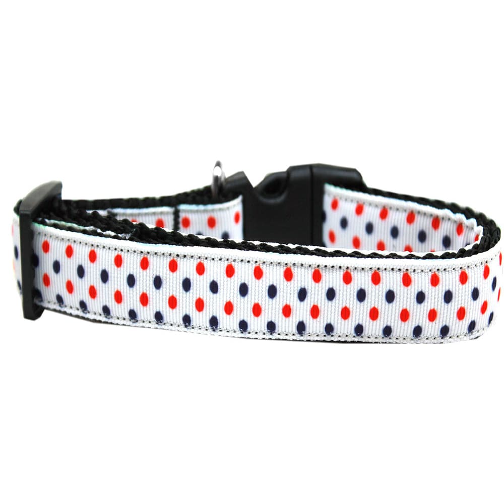 Patriotic Polka Dots Nylon Dog Collars and Leashes - Dog