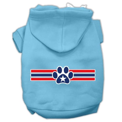 Patriotic Star Paw Screen Print Pet Hoodie - Screen Print