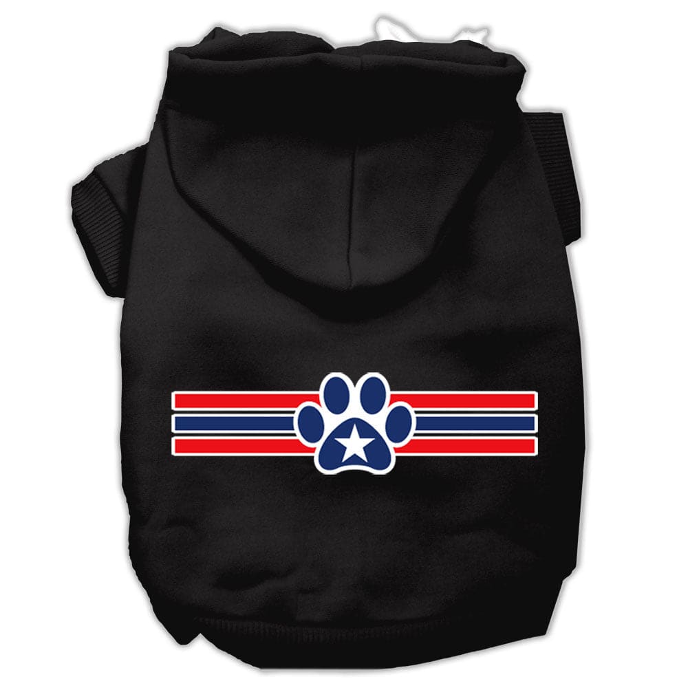 Patriotic Star Paw Screen Print Pet Hoodie - Screen Print