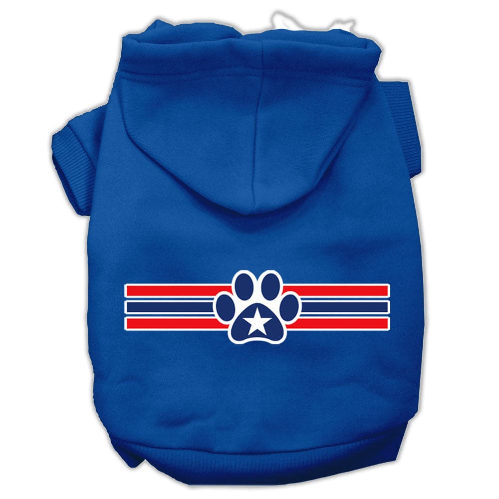 Patriotic Star Paw Screen Print Pet Hoodie - Screen Print