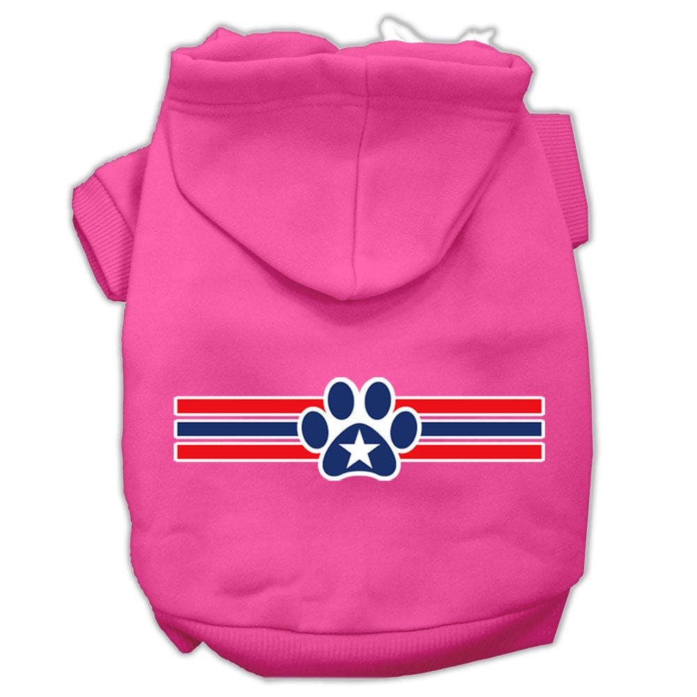 Patriotic Star Paw Screen Print Pet Hoodie - Screen Print