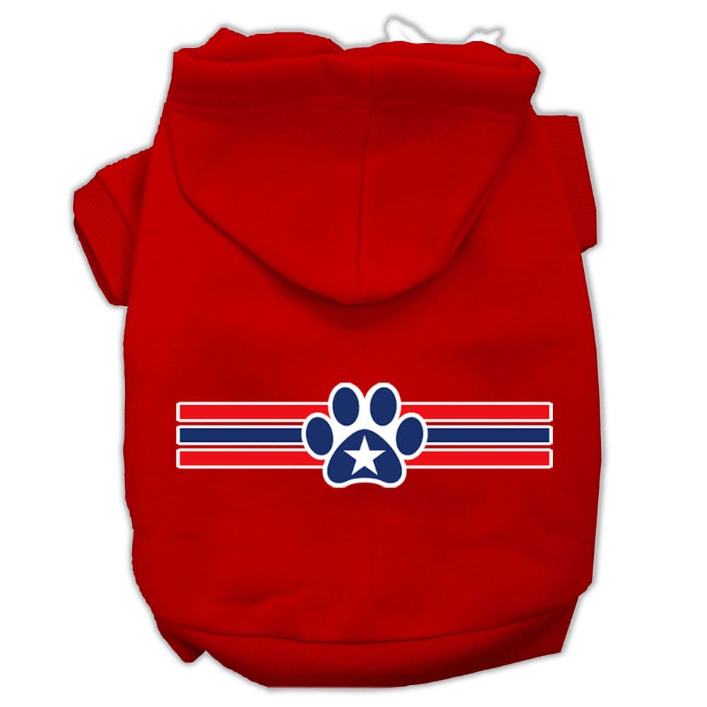 Patriotic Star Paw Screen Print Pet Hoodie - Screen Print