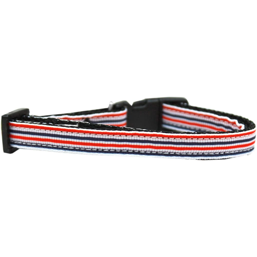 Patriotic Stripes Nylon Cat Safety Collar - Cat Collars