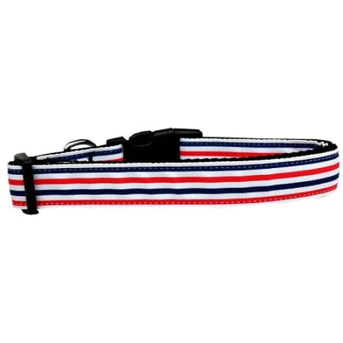 Patriotic Stripes Nylon Dog Collars and Leashes - Dog