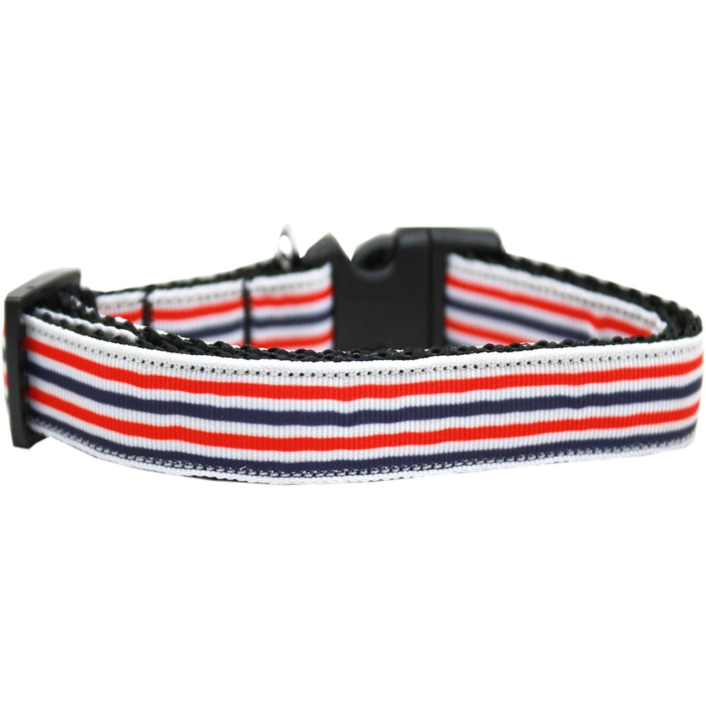 Patriotic Stripes Nylon Dog Collars and Leashes - Dog