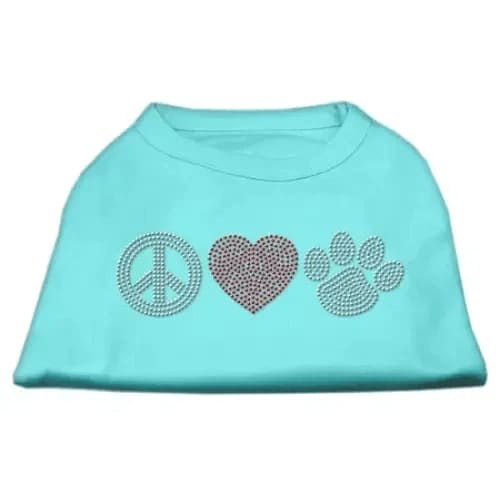 Peace Love and Paw Rhinestone Pet Shirt - Rhinestone Pet