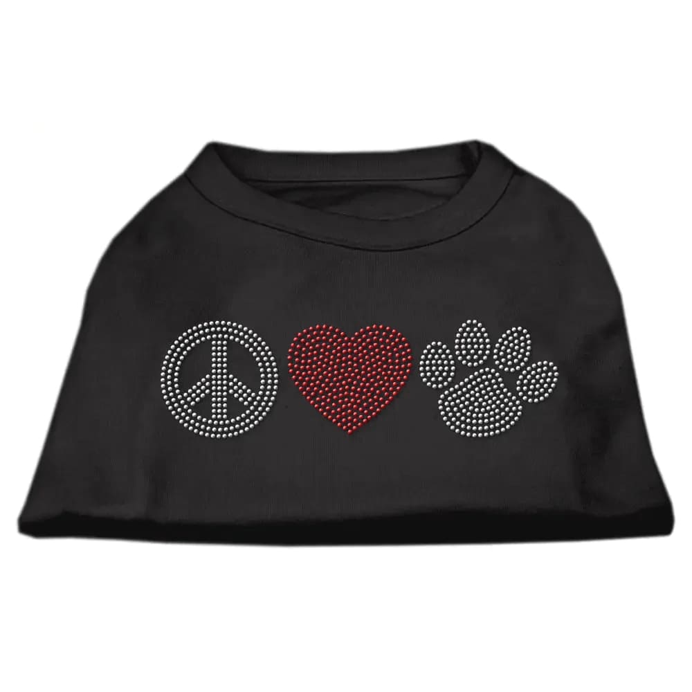 Peace Love and Paw Rhinestone Pet Shirt - Rhinestone Pet