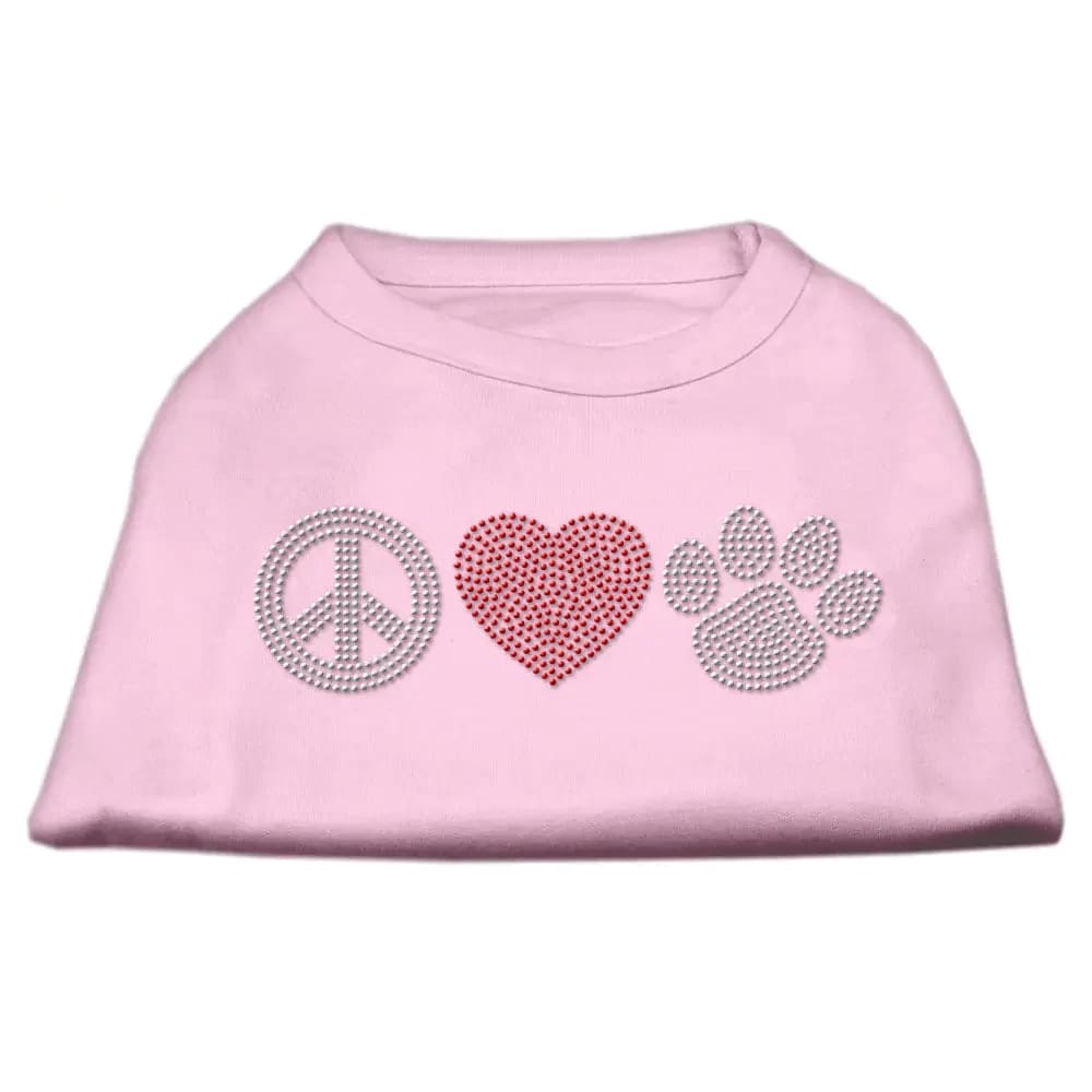 Peace Love and Paw Rhinestone Pet Shirt - Rhinestone Pet