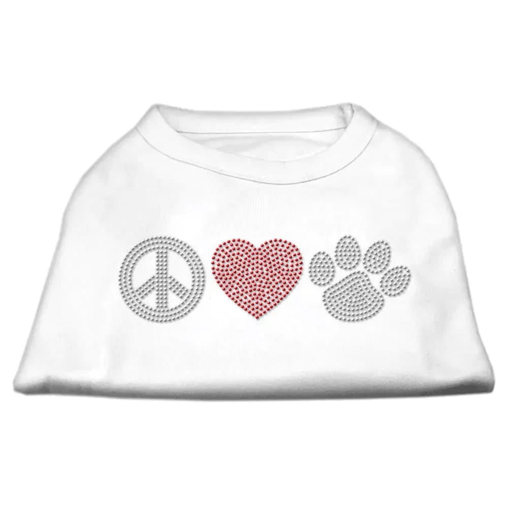 Peace Love and Paw Rhinestone Pet Shirt - Rhinestone Pet