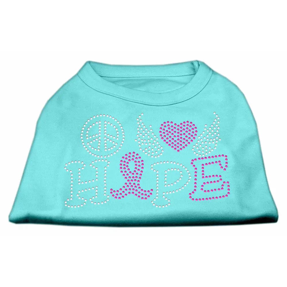 Peace Love Hope - Breast Cancer Rhinestone Pet Shirt