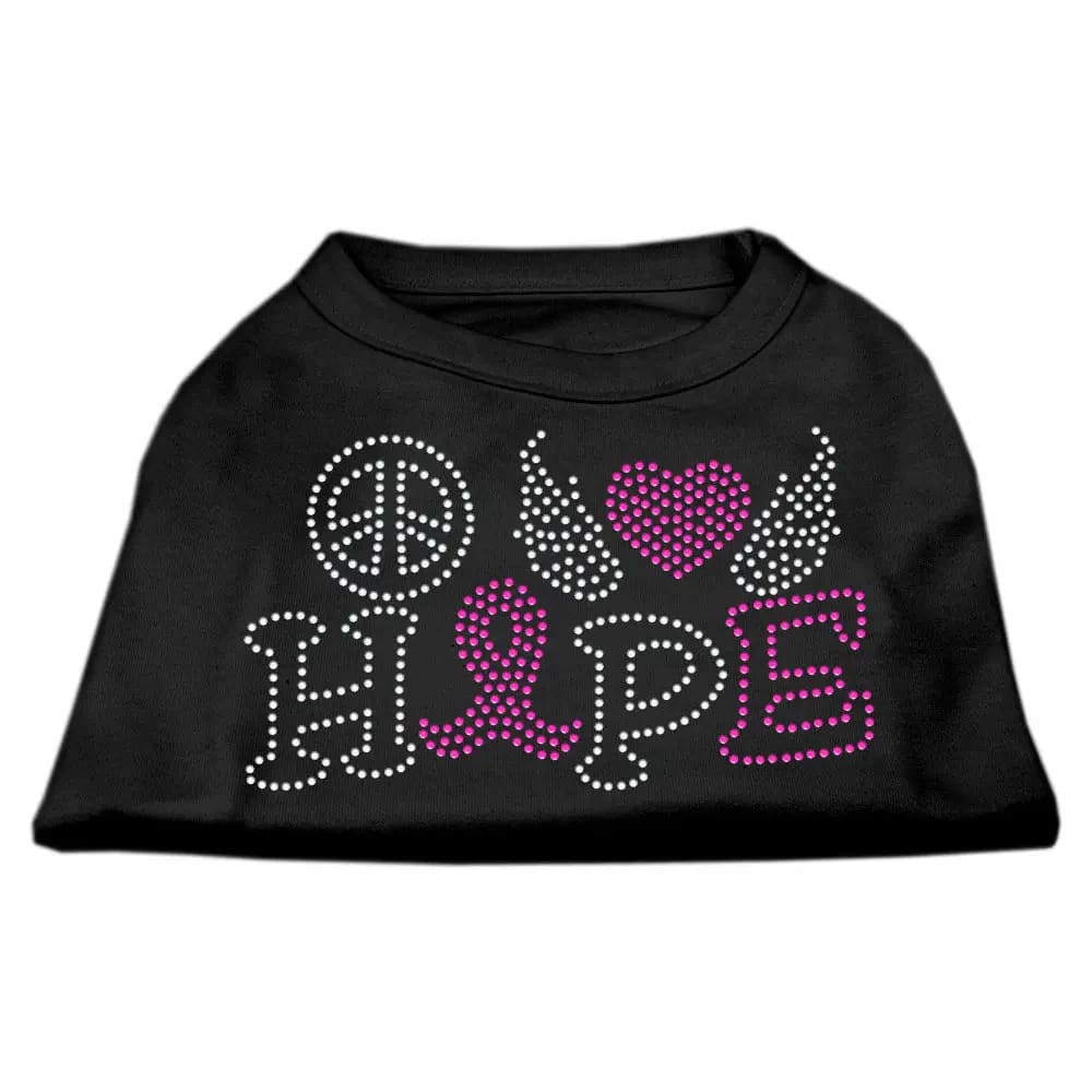 Peace Love Hope - Breast Cancer Rhinestone Pet Shirt