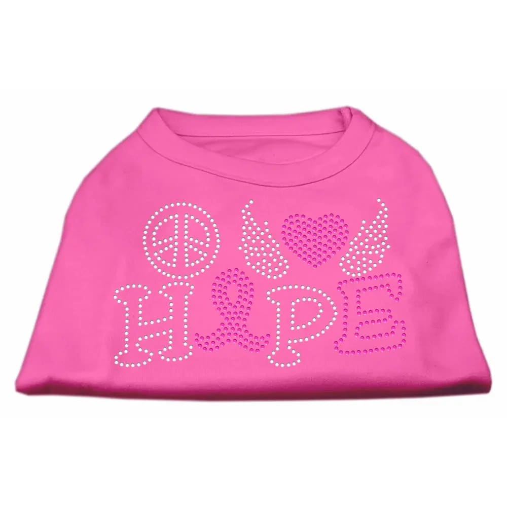 Peace Love Hope - Breast Cancer Rhinestone Pet Shirt