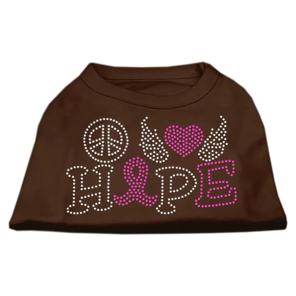 Peace Love Hope - Breast Cancer Rhinestone Pet Shirt