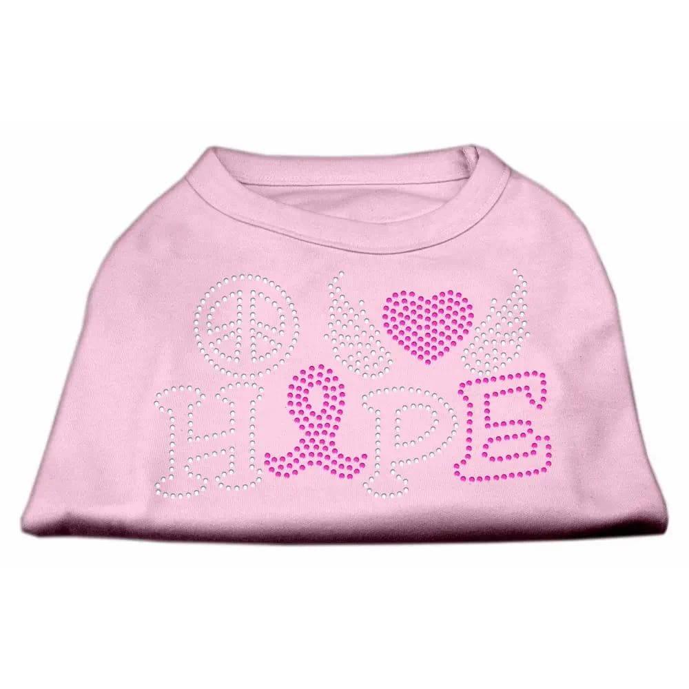 Peace Love Hope - Breast Cancer Rhinestone Pet Shirt