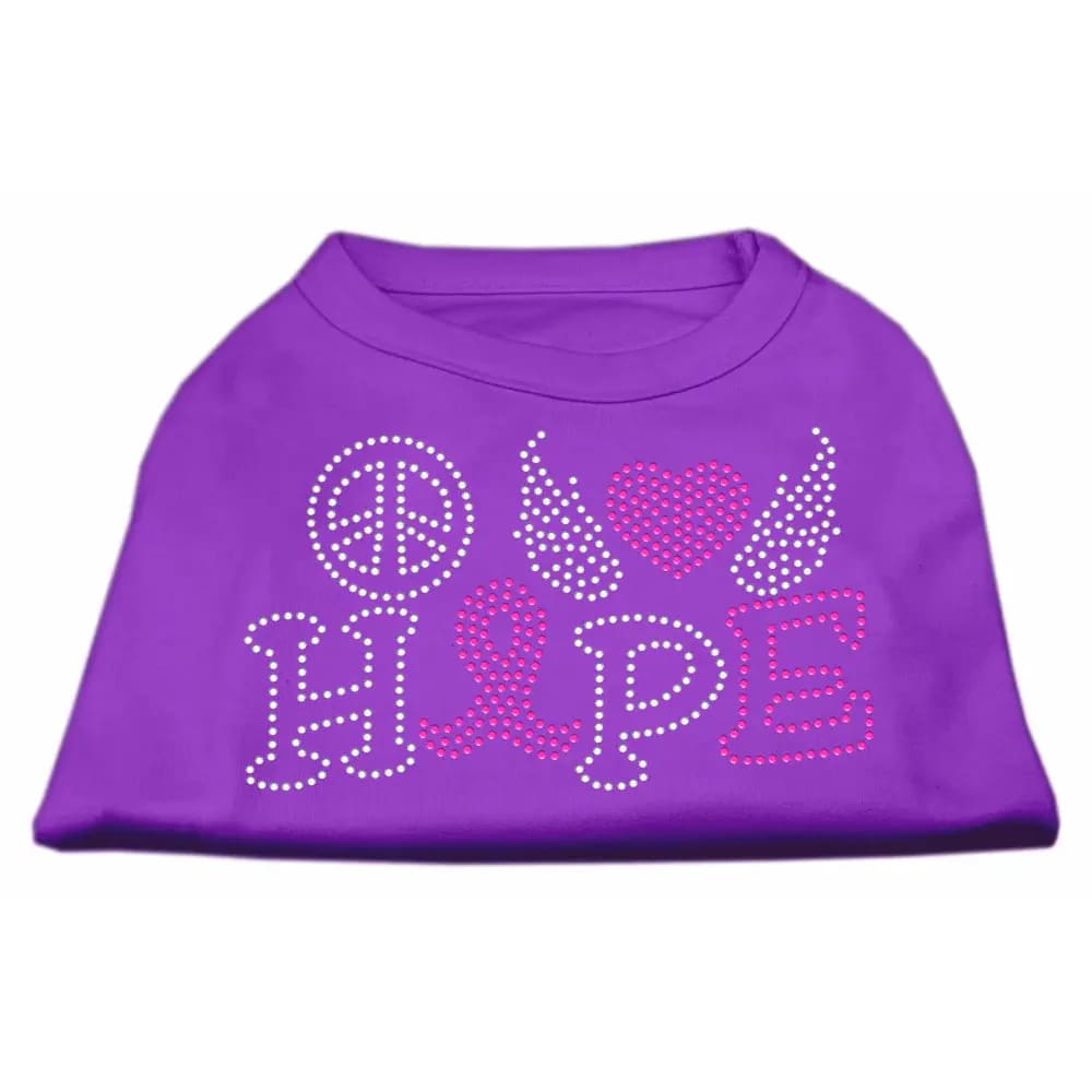 Peace Love Hope - Breast Cancer Rhinestone Pet Shirt