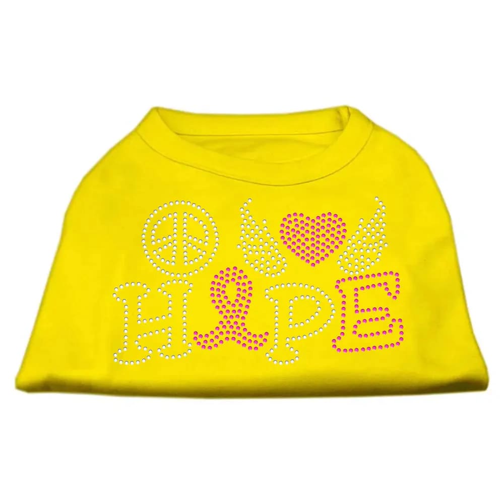 Peace Love Hope - Breast Cancer Rhinestone Pet Shirt