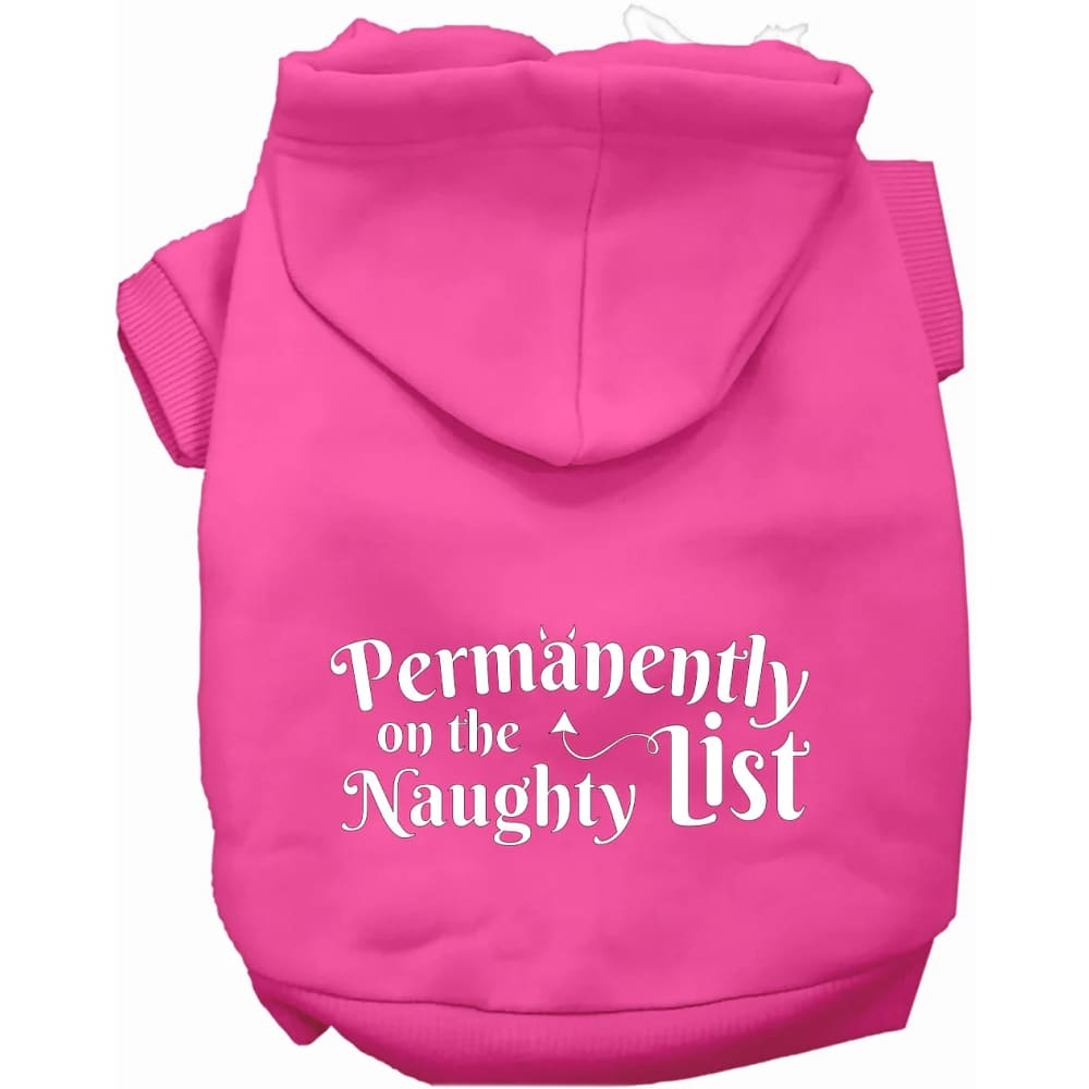 Permanently on the Naughty List Pet Hoodie - Screen Print