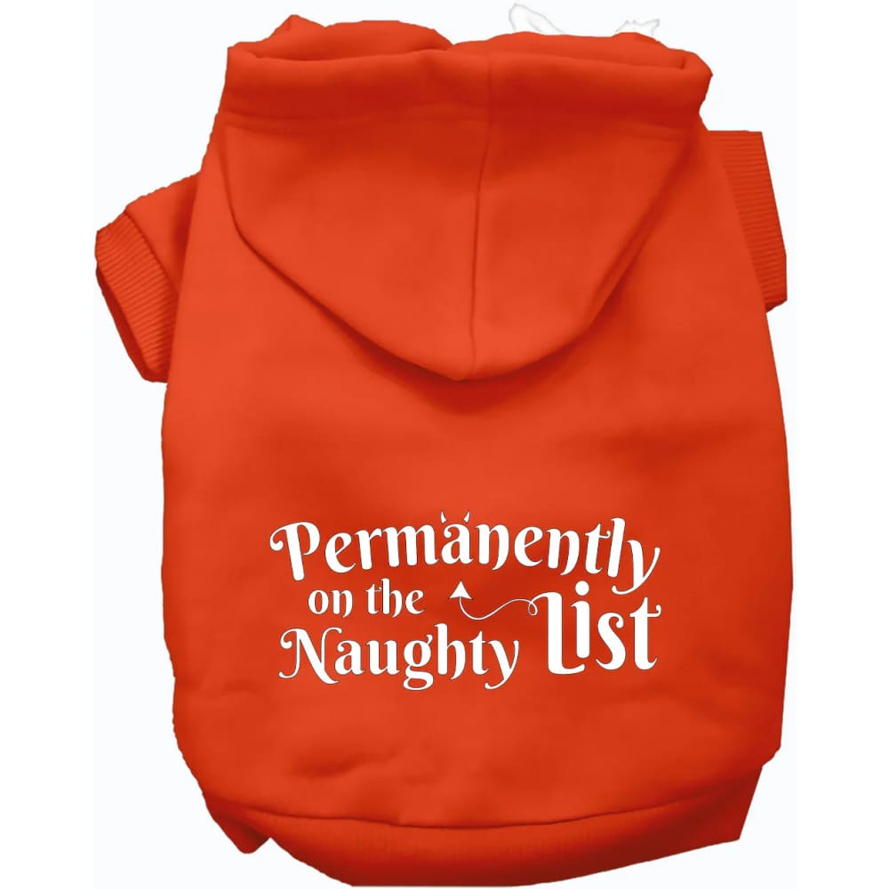 Permanently on the Naughty List Pet Hoodie - Screen Print