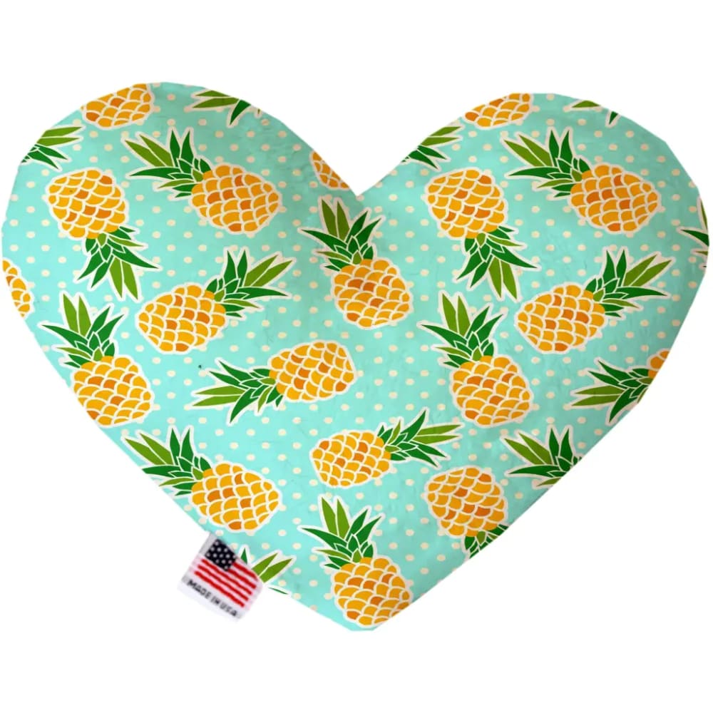 Pineapples and Polka Dots Heart Dog Toy - Heart Dog Toys