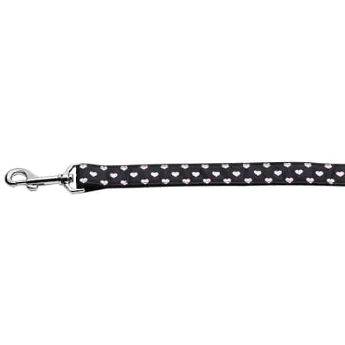 Pink And Black Dotty Hearts Nylon Dog Collar & Leash - Dog