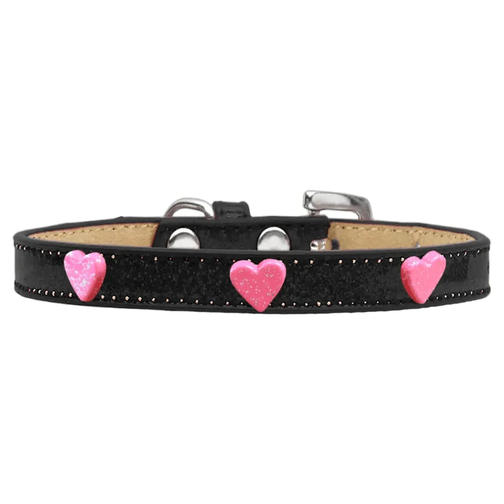 Pink Glitter Heart Widget Dog Collar Ice Cream - Dog