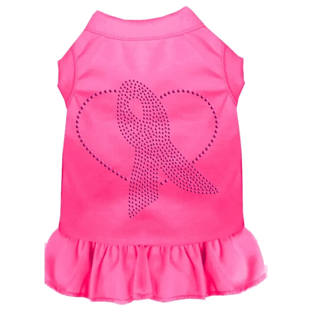 Pink Ribbon Rhinestone Pet Dress - Rhinestone Dresses