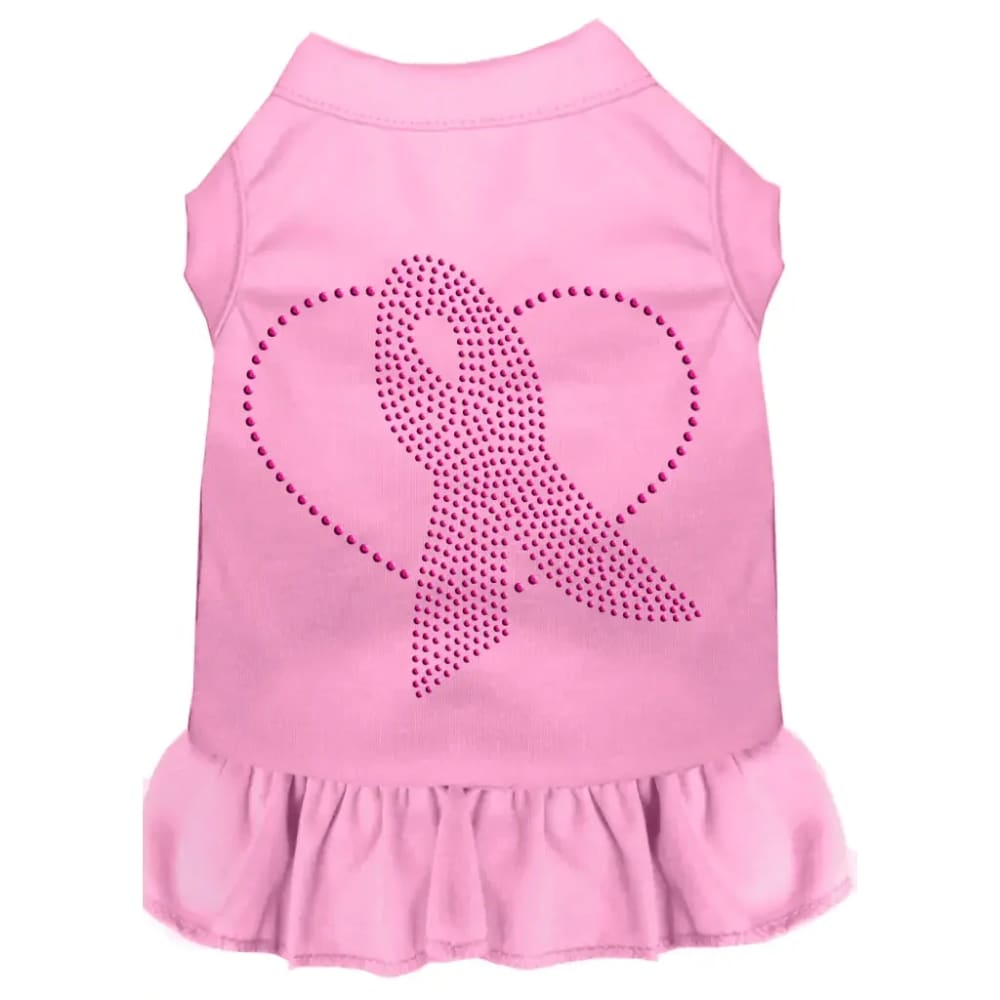 Pink Ribbon Rhinestone Pet Dress - Rhinestone Dresses