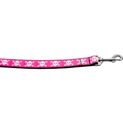 Pink Skulls Nylon Dog Collar & Leash - Dog Collars - Nylon