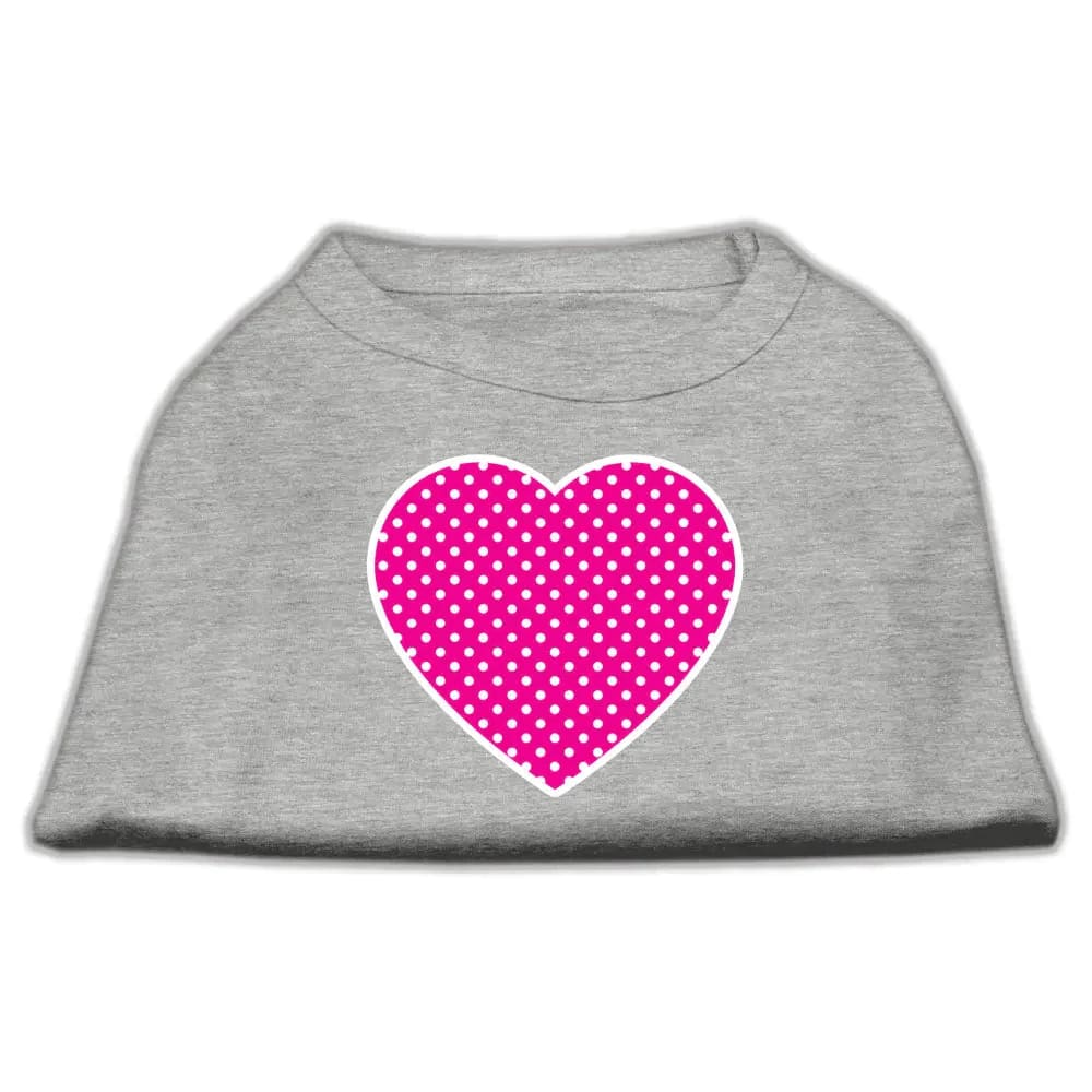 Pink Swiss Dot Heart Screen Print Pet Shirt - Screen Print