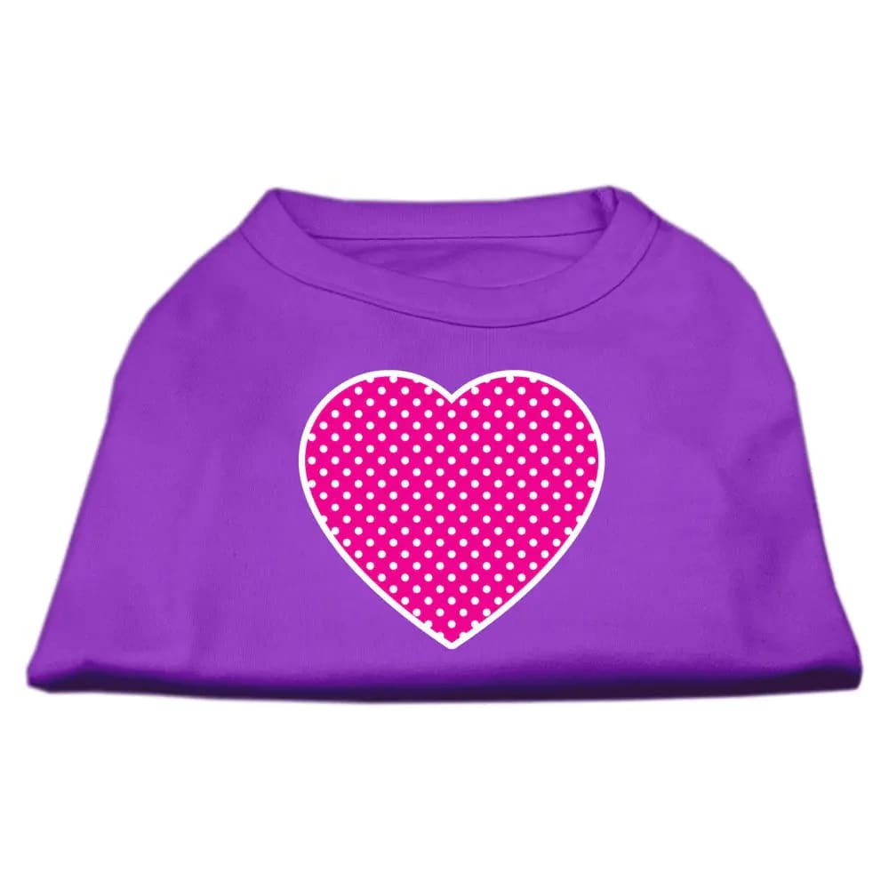 Pink Swiss Dot Heart Screen Print Pet Shirt - Screen Print