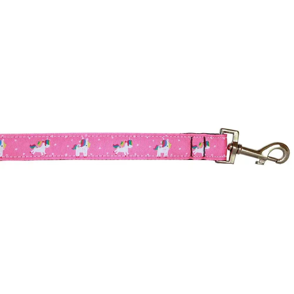 Pink Unicorn Nylon Dog Collar & Leash - Dog Collars - Nylon