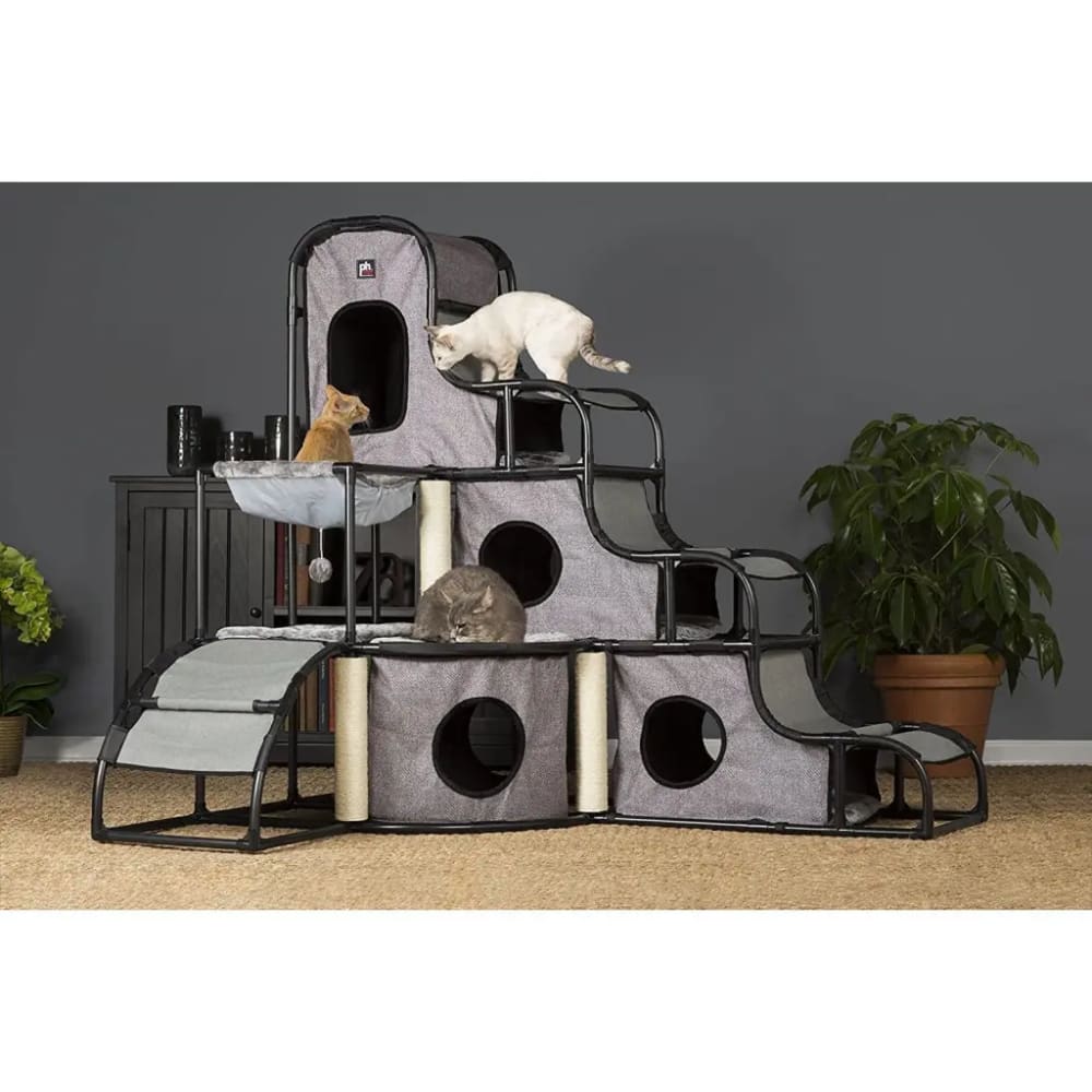 Prevue Pet Products Catville Tower - Gray Print - Cat