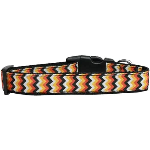 Pumpkin Chevrons Nylon Cat Collar - Cat Collars - Classic