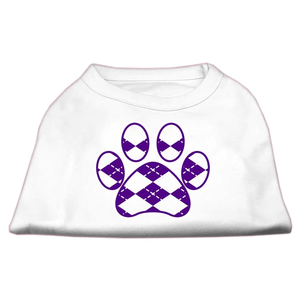 Purple Argyle Paw Screen Print Dog Shirt - Screen Print