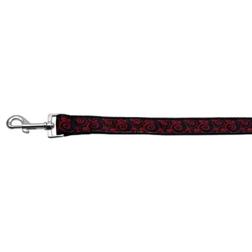 Red And Black Swirly Nylon Dog Collar & Leash - Dog Collars