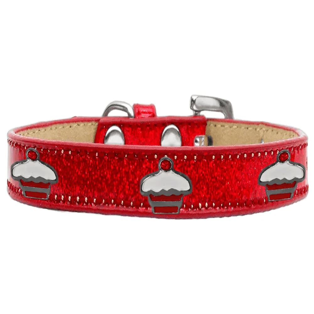 Red Cupcake Widget Dog Collar Ice Cream - Dog Collars - Ice